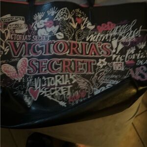 Victoria secret limited edition graffiti bag w make up bag.